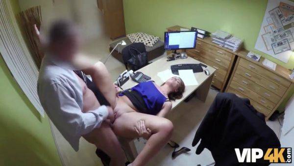 Naughty Czech teen loaned to agent for hot doggy-style fuck in office - sexu.com - Czech Republic on nochargetube.com