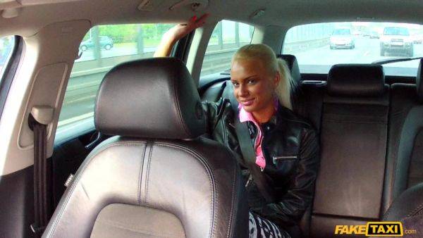 Slutty Pigtailed Blonde Explores Cabbie's Cock And Balls - oral sex - xhand.com on nochargetube.com