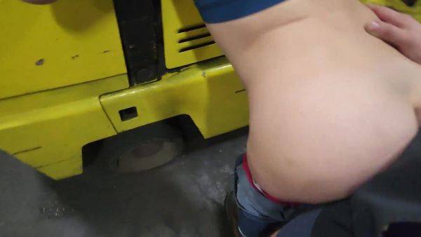 Sexy Co-Worker Gets Roughly Fucked on Forklift with Deep Creampie - anysex.com on nochargetube.com