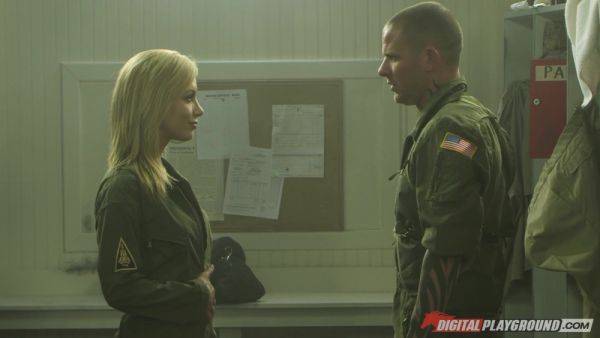 Kayden Kross gets eaten out and screwed by cocky soldier - xtits.com on nochargetube.com