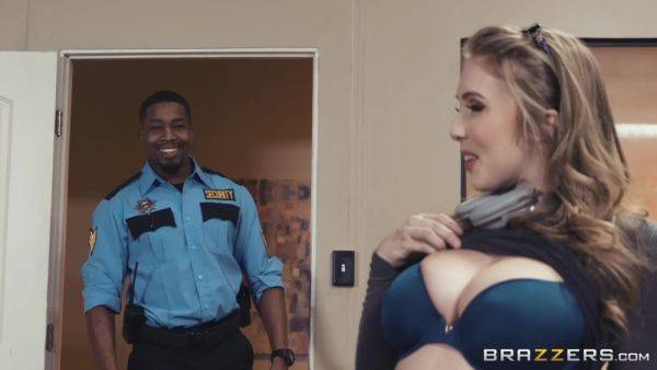 Black security guard fucks sexy redhead chick in the library - xtits.com on nochargetube.com