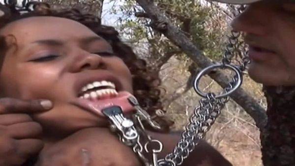 Super Hot Curly Black Babe Tied Up And Roughly Teased By Two Dominant Massive Dicks - txxx.com on nochargetube.com