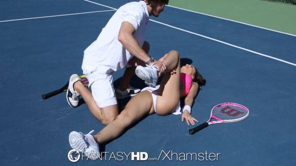 Watch Dillion Harper get her tight pussy pounded on a tennis court by a big dick - sexu.com on nochargetube.com