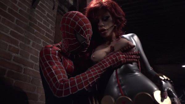 Aroused redhead feels Spiderman's endless dick tearing her pussy apart - hellporno.com on nochargetube.com