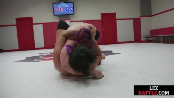 Wrestling Asian lez licks winner muscles after losing fight - hotmovs.com on nochargetube.com