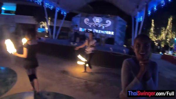 Amateur couple watches a fire show and has hot sex once back in the hotel - hotmovs.com - Thailand on nochargetube.com