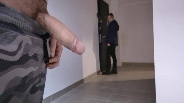 A Man Showed A Dick To His New Beautiful Neighbor, He Jerks Off A Dick In Front Of Her, She Is Excited In Shock And Wants To Touch His Big Dick And Masturbate Him 5 Min - hclips.com - France on nochargetube.com