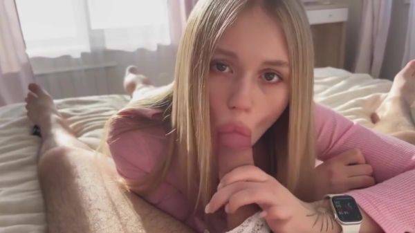 Russian Blonde Got A Facial After A Hot Fuck - hotmovs.com - Russia on nochargetube.com