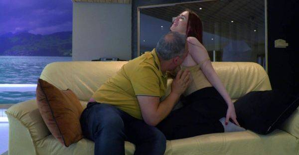 Alluring redhead loves getting intimate with her curious stepdad - alphaporno.com on nochargetube.com