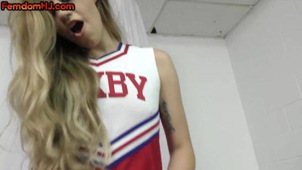 Femdom cheerleader wanks cock in POV after facesitting - hotmovs.com on nochargetube.com