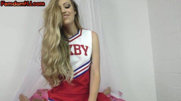 Femdom cheerleader wanks cock in POV after facesitting - txxx.com on nochargetube.com