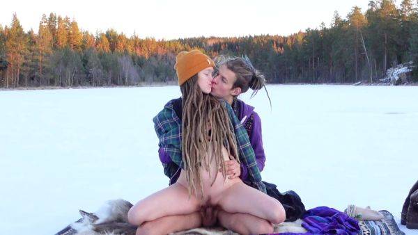 Slim Girl With Dreads And Her BF Indulge In the Hottest Love-making On a Frozen Lake - anysex.com - Sweden on nochargetube.com