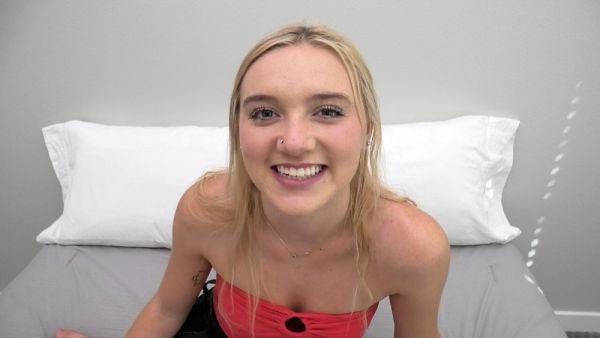 This blonde teen is cute and brand new to porn - hclips.com - Usa on nochargetube.com