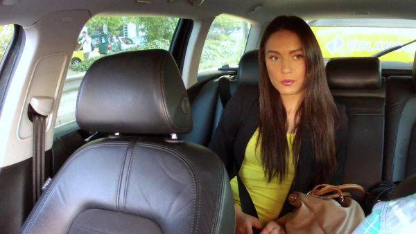 Horny Brunette Fucks Cabbie To Make Her Flight On Time - Reality Car Sex - xhand.com on nochargetube.com