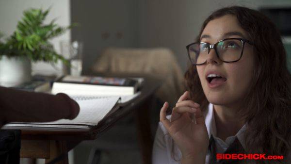 Leana Lovings and her study buddy study together and share a hard cock - sexu.com on nochargetube.com