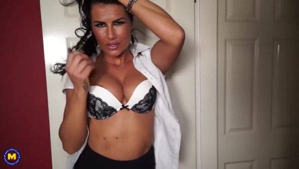 British MILF Katie K with Big Tits and Stockings - Solo Play - porntry.com - Britain on nochargetube.com