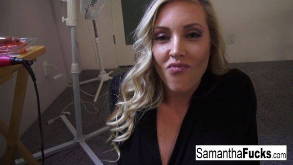 Samantha gets her tight asshole drilled by James Deen on the set of his sexest show ever! - sexu.com on nochargetube.com