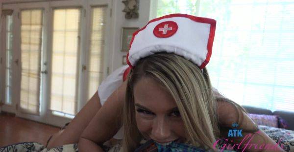 Cute babe in nurse uniform tries cock in every hole while sharing the best POV - alphaporno.com on nochargetube.com