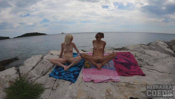 Naked Beach Day On Vacation In Croatia Enjoying Sun On Both Ingrida And Miss Pussycat - hotmovs.com - Croatia on nochargetube.com