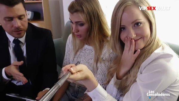 Amazing job interview with 2 blonde girls - anysex.com - Spain on nochargetube.com