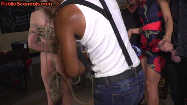 Public bonded bitch disciplined by masters - txxx.com on nochargetube.com