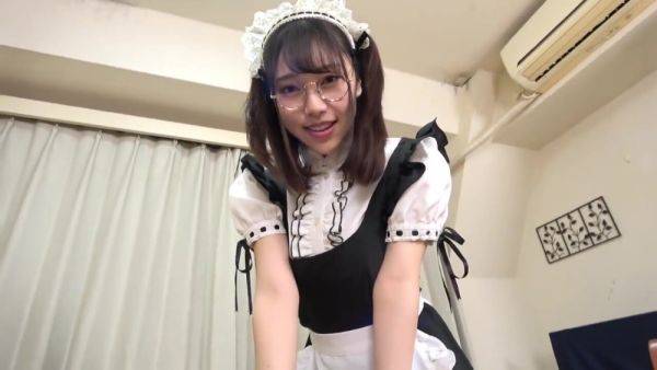 She gets fucked in the face and gets on the desk wearing a maid costume, and her panties are peeked out from below. - senzuri.tube on nochargetube.com