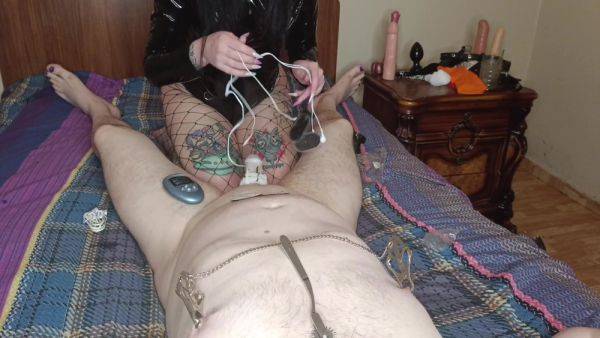 Fun Bdsm Game With Nipples And Electric Shock On Balls. Cbt - hclips.com on nochargetube.com