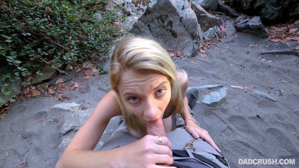 Cute blonde handles dick in priceless outdoor POV - xbabe.com on nochargetube.com