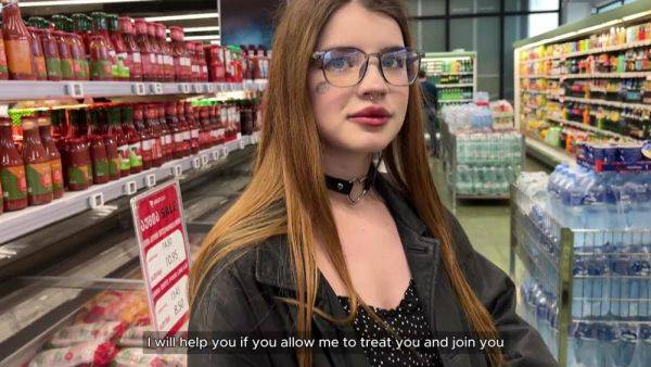 Redhead Student from a Supermarket Fucks and gets Facial - anysex.com on nochargetube.com