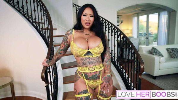 JOI Featuring Busty Asian Connie Perignon with Tattoo - porntry.com on nochargetube.com