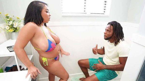 Stepbrother Caught Watching Stepsister's Shower Video - Black Ebony BBW Porn - xxxfiles.com on nochargetube.com