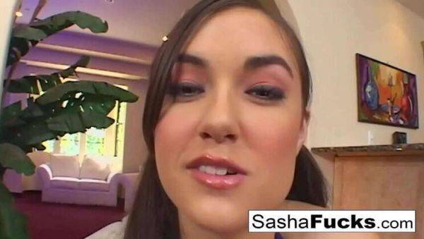 Slim brunette Sasha Grey's tight pussy filled in hot action - veryfreeporn.com on nochargetube.com