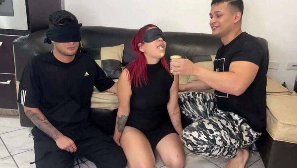 Couple Agrees to Blindfold Game, Secretly a Plan to Bang Hot Girlfriend (Cheating, Cuckold, Netorare) - porntry.com on nochargetube.com