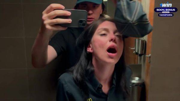 Risky Public Sex In The Toilet Fucked A Mcdonalds Worker Because Of Spilled Soda! - Eva Soda - hclips.com on nochargetube.com