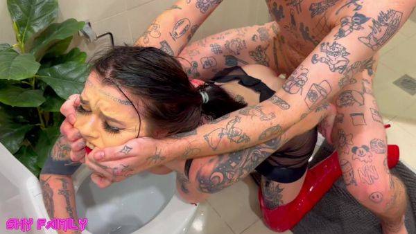 Tattooed couple loves unusual anal sex - like it! - anysex.com on nochargetube.com