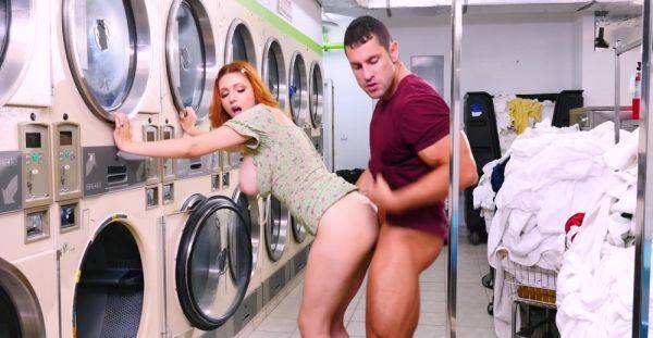 Redhead tries random man's hefty tool at the laundromat - xbabe.com on nochargetube.com