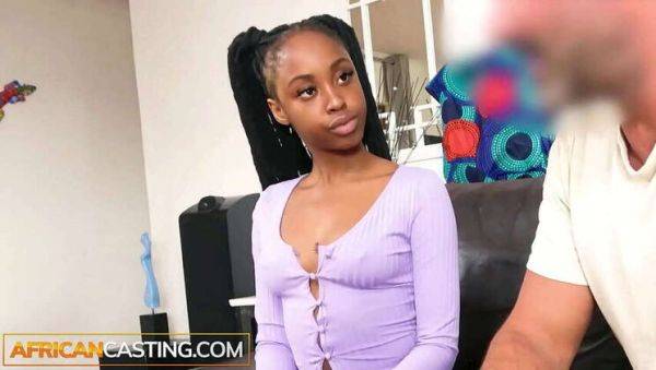 Ebony Amateur Kitty's Audition: Defiant Blowjob & Riding Hard for White Cock - porntry.com on nochargetube.com