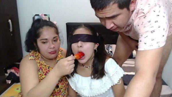 A Sizzling Latina's First Time Trying a Cock, Blindfolded in Amateur Lingerie - veryfreeporn.com on nochargetube.com