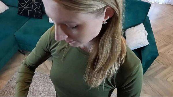 Attractive Blonde Newbie's First Blowjob during Porn Audition - porntry.com on nochargetube.com