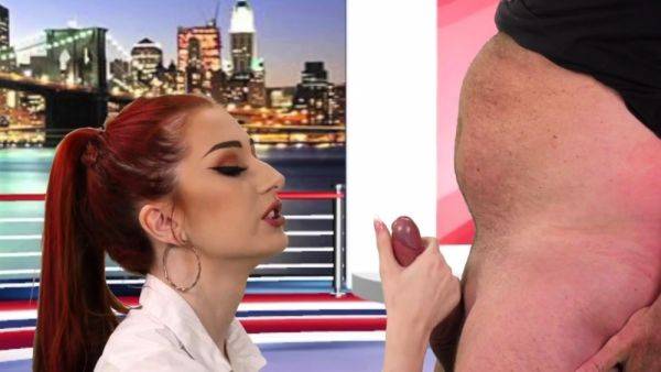 CFNM Brit babe gives BJ in live tv show - drtuber.com on nochargetube.com