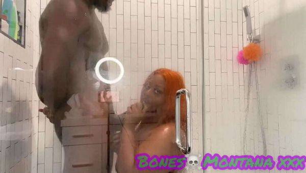 Ebony BBW Shower Fun with Juicy T & Bones Montana - veryfreeporn.com on nochargetube.com