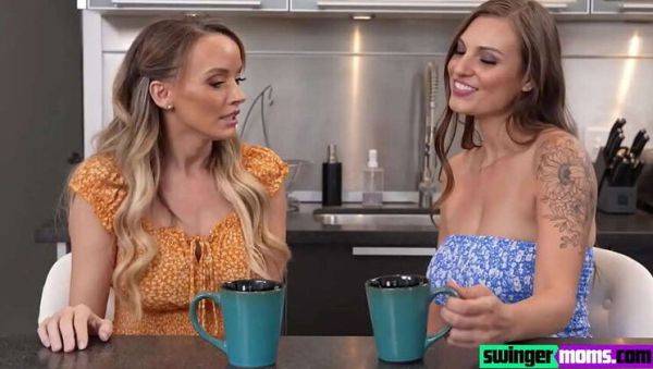 Stepmom Pristine Edge and Kenzie Love: Lesbian Encounter Caught on Tape for Stepson Threesome - porntry.com on nochargetube.com